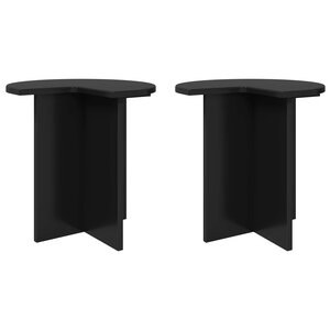 vidaXL Table d'appoint 2 Pièces Chêne noir Ø 39 x 38 cm Bois d'ingénierie
