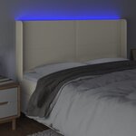 vidaXL Tête de lit à LED Crème 183x16x118/128 cm Similicuir
