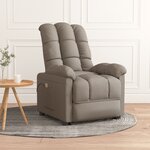 vidaXL Fauteuil de massage Taupe Tissu
