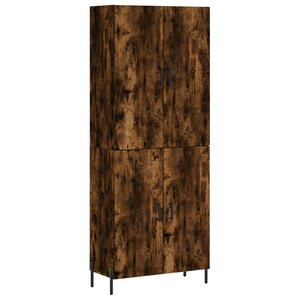vidaXL Buffet haut Chêne fumé 69 5x34x180 cm Bois d'ingénierie