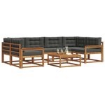 vidaXL Ensemble de canapés d'extérieur 7 Pièces Naturel et Anthracite