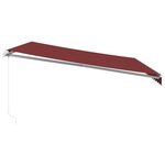 vidaXL Auvent manuel rétractable avec LED bordeaux 450x300 cm