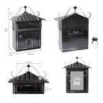 Boîte aux Lettres en Métal  Rustica D-2204  Style Vintage  Décoratif  Noir