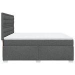vidaXL Sommier à lattes de lit avec matelas Gris foncé 200x200cm Tissu