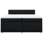 vidaXL Sommier à lattes de lit avec matelas Noir 200x200 cm Tissu