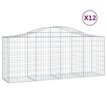 vidaXL Paniers à gabions arqués 12 Pièces 200x50x80/100 cm Fer galvanisé