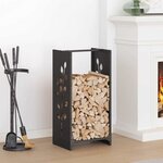 vidaXL Portant de bois chauffage noir 40x30x80 cm