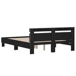 vidaXL Cadre de lit avec tête de lit et LED noir 140x190 cm