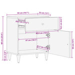vidaXL Table de chevet 50x33x60 cm bois de manguier massif