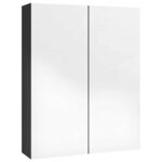 vidaXL Armoire à miroir de salle de bain 60x15x75 cm MDF Noir brillant