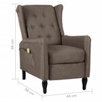 vidaXL Fauteuil de massage inclinable Taupe Tissu