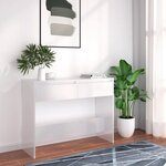 vidaXL Table console Blanc 100x35x76 5 cm Aggloméré