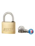 THIRARD - Cadenas à clé Mach 3  laiton nickelé  extérieur  anse inox  35mm  2 clés
