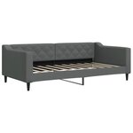 vidaXL Lit de jour avec gigogne et tiroirs gris foncé 90x190 cm tissu