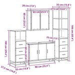 vidaXL Ensemble de meubles de salle de bain 4 Pièces sonoma gris