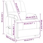 vidaXL Fauteuil inclinable Gris clair Similicuir daim