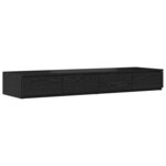 vidaXL Cadre de lit avec rangement Chêne noir 226.5 x 120 x 31.5 cm
