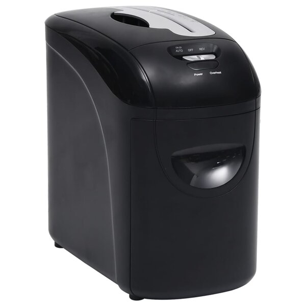 vidaXL Déchiqueteuse de papier 10 feuilles à micro-coupe Noir
