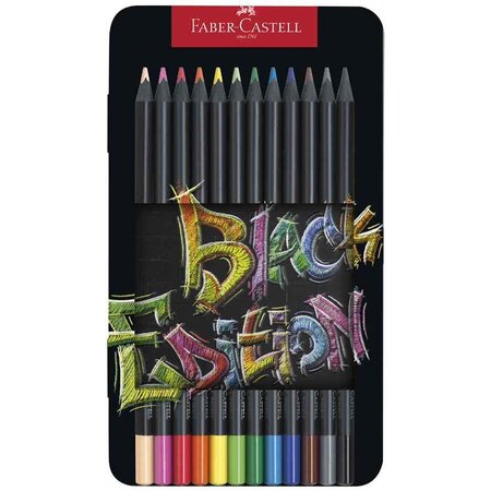 Crayon de couleur black edition  étui de 12 faber-castell