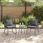 vidaXL Ensemble de salle à manger pour jardin 3 Pièces Noir  Anthracite