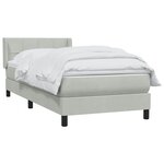 vidaXL Sommier à lattes de lit et matelas gris clair 100x210cm velours
