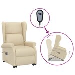 vidaXL Fauteuil de massage Crème Tissu