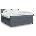 vidaXL Sommier à lattes de lit et matelas Gris foncé 180x200cm Velours