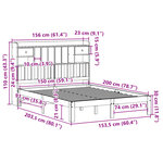 vidaXL Lit bibliothèque sans matelas 150x200 cm bois massif de pin