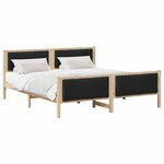 vidaXL Cadre de lit avec tête de lit Noir 200 x 200 cm tissu