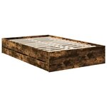 vidaXL Cadre de lit Chêne fumé 120 x 200 cm Bois Ingénierie