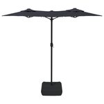 vidaXL Parasol à double tête noir 316x240 cm