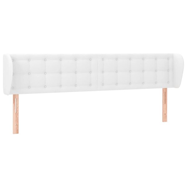 vidaXL Tête de lit avec oreilles Blanc 163x23x78/88 cm Similicuir