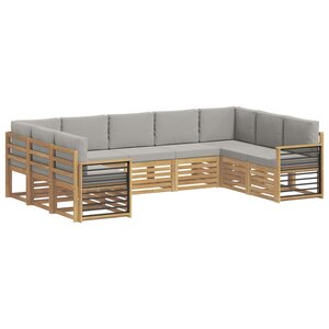 vidaXL Ensemble de canapés d'extérieur 9 pc Blanc et gris clair