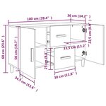 vidaXL Buffet blanc 100x36x60 cm bois d'ingénierie