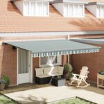 vidaXL Auvent Rétractable Vert et blanc 4 × 3 m Toile et Aluminium