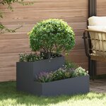 vidaXL Pot de Fleur en Plastique Anthracite Plastique Moyen Durable