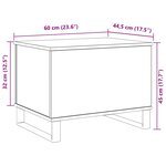 Table Basse vidaXL Avec Plateau Relevable Noir Chêne 60x44 5x45 cm Bois d'ingénierie