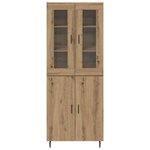vidaXL Haut Armoire 2 Pièces Chêne artisanal Bois Aggloméré et Verre