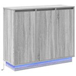 vidaXL Buffet LED Gris Sonoma 90 x 32 x 75 cm Bois d'ingénierie