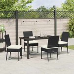 vidaXL Ensemble de salle à manger pour jardin 5 Pièces Noir Poly rotin