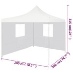 vidaXL Tente de réception pliable avec 2 parois 2x2 m Acier Blanc