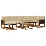 vidaXL Ensemble de canapés d'extérieur 8 pc Naturel et Beige