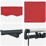 vidaXL Auvent Rétractable Manuel Rouge 400x350 cm