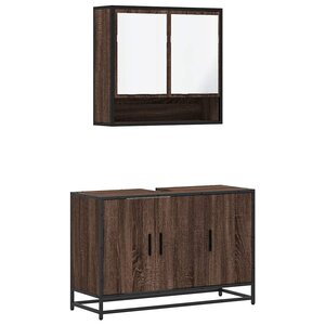 vidaXL Ensemble de meubles de salle de bain 2 Pièces Chêne marron