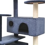 vidaXL Arbre à chat avec griffoirs en sisal 125 cm Bleu foncé