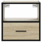 vidaXL Table de chevet murale chêne sonoma 40x31x39 5 cm