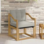 vidaXL Canapé d’extérieur Bois d'Acacia Massif Blanc et gris clair