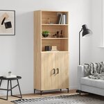 vidaXL Buffet haut Chêne sonoma 69 5x34x180 cm Bois d'ingénierie