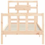 vidaXL Cadre de lit avec tête de lit 90x200 cm bois massif