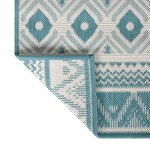 vidaXL Tapis d'extérieur aqua et blanc 80x150 cm design réversible